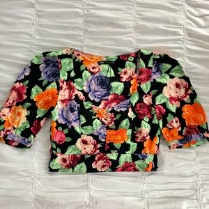 Zara floral crop top NWOT